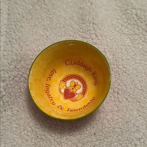 Yellow and Green Claddagh Ring Bowl